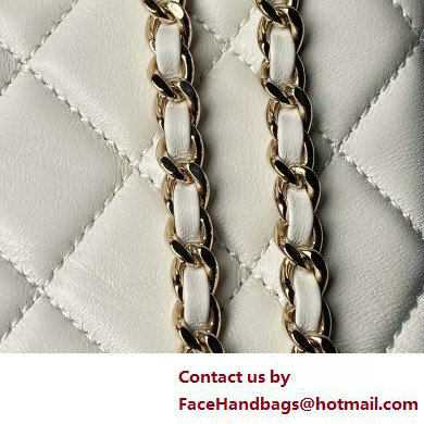 Chanel Lambskin  &  Gold-Tone Metal Clutch with Chain Bag AP4000 White 2025